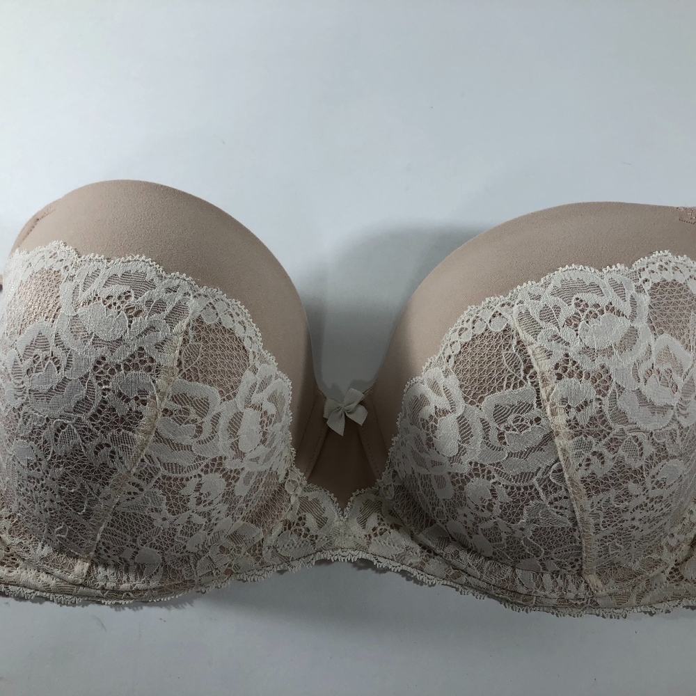 Torrid Plus Size 44C Push Up Bra Beige w/Lace